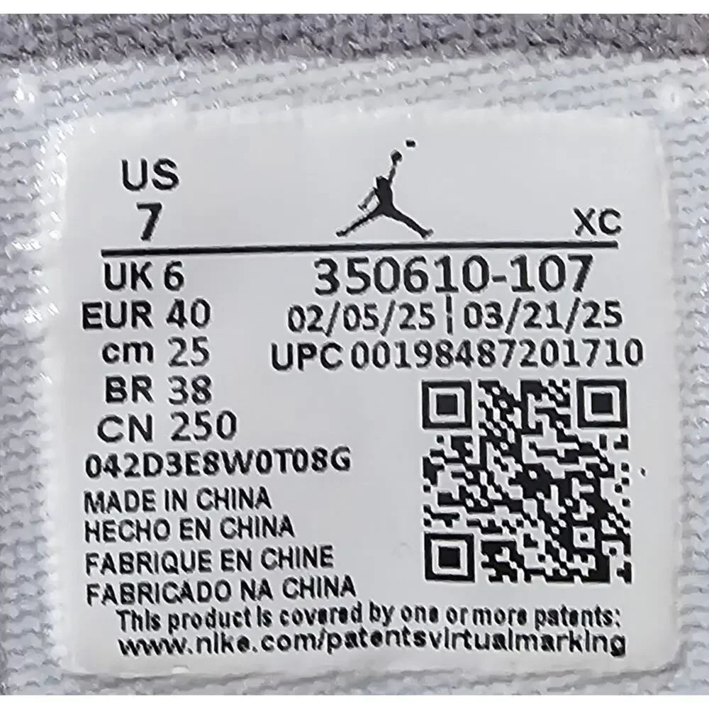 Nike Air Jordan 1 Flight Low White Cement 350610-107 Women's Size 7 Used